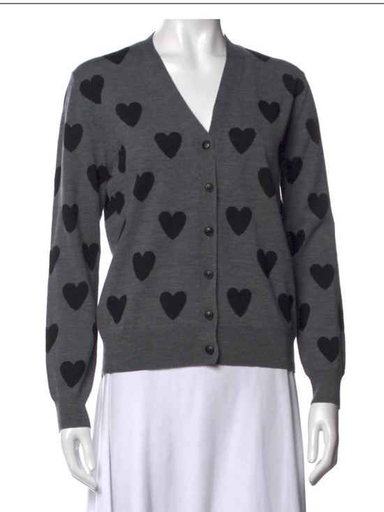 Burberry Sweaters - Burberry Merino Wool Graphic Print Heart Sweater Cardigan s